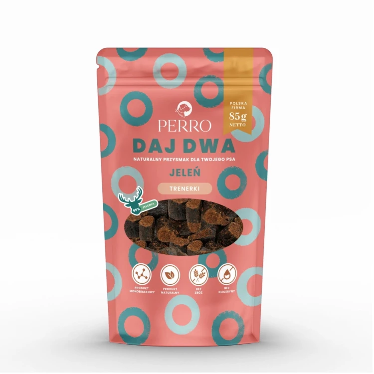 PERRO DAJ DWA Jeleń Trenerki 85g Przysmaki dla psa