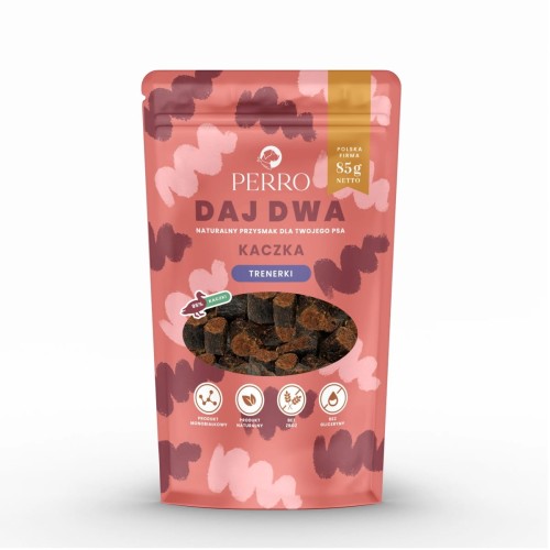 PERRO DAJ DWA Kaczka Trenerki 85g Przysmaki dla psa