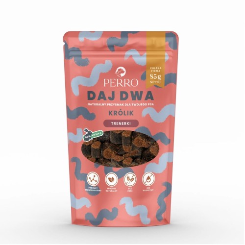 PERRO DAJ DWA Królik Trenerki 85g Przysmaki dla psa