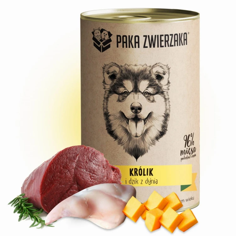 Karma Paka Zwierzaka Karma mokra KRÓLIK i DZIK z DYNIĄ 400g