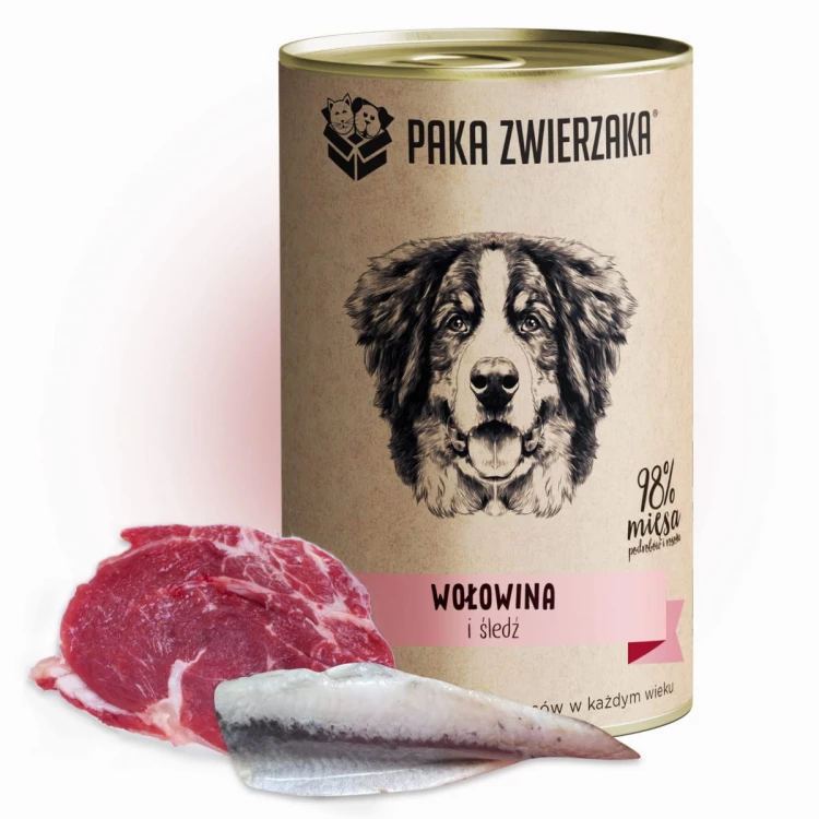 Karma Paka Zwierzaka Karma mokra WOŁOWINA i ŚLEDŹ 400g