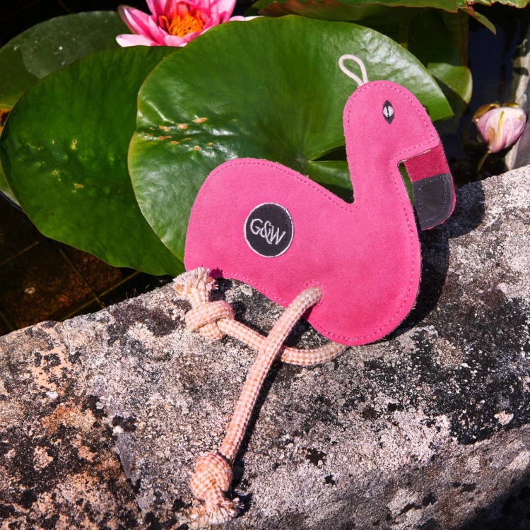 GREEN &amp; WILD'S Floyd the Flamingo (Flaming) zabawka ekologiczna dla psa