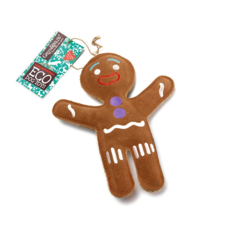 GREEN &amp; WILD'S Jean Genie the Gingerbread Person (Piernikowy Ludzik) zabawka ekologiczna dla psa