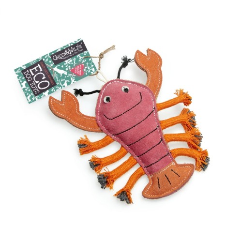 GREEN &amp; WILD'S Larry the Lobster (Homar) zabawka ekologiczna dla psa