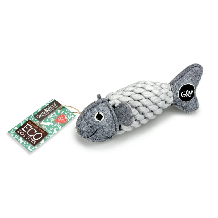 GREEN &amp; WILD'S Roger the Ropefish (Ryba) zabawka ekologiczna dla psa