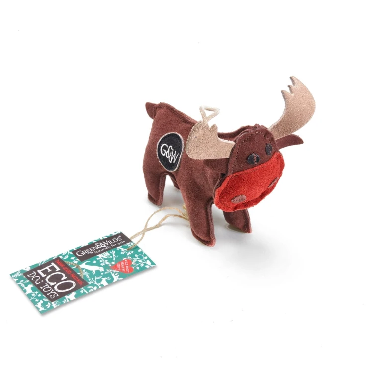 GREEN &amp; WILD'S Rudy the Reindeer (Renifer) zabawka ekologiczna dla psa