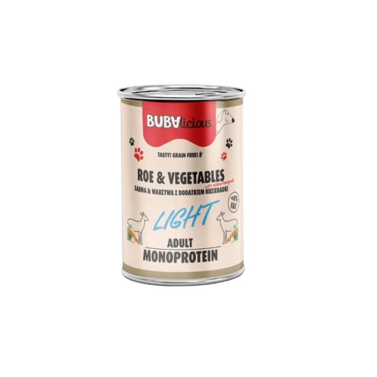 BUBAlicious LIGHT mono karma dla psa 400g SARNA