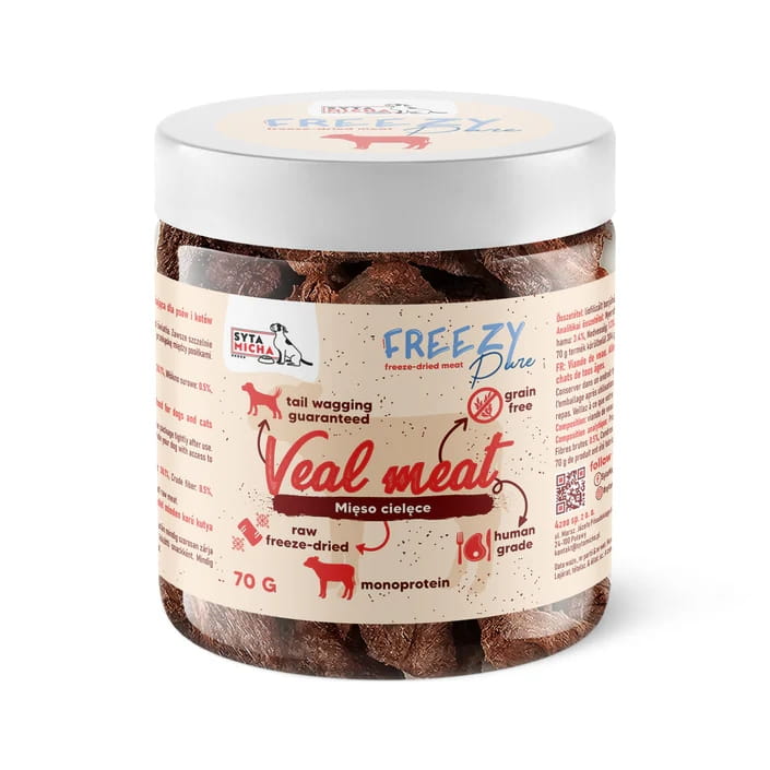 Syta Micha 100% liofilizowane mięso cielęce dla psa FREEZY Pure 70g