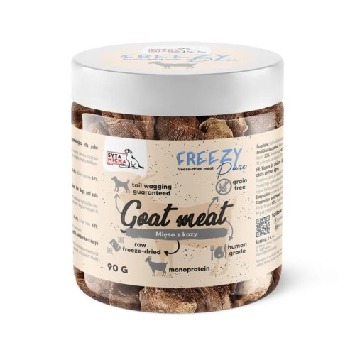 Syta Micha 100% liofilizowane mięso z kozy dla psa FREEZY Pure 90g