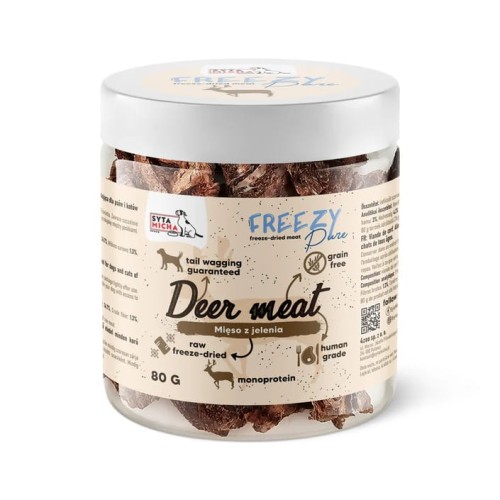 Syta Micha 100% liofilizowane mięso z jelenia dla psa FREEZY Pure 80g