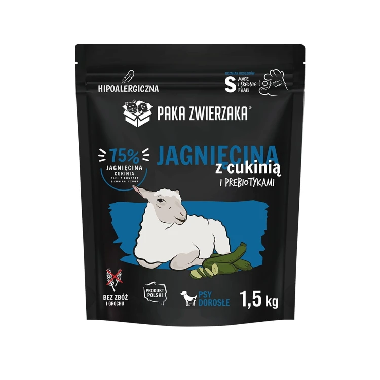 Paka Zwierzaka Karma sucha Jagnięcina z cukinią "S" 1,5kg