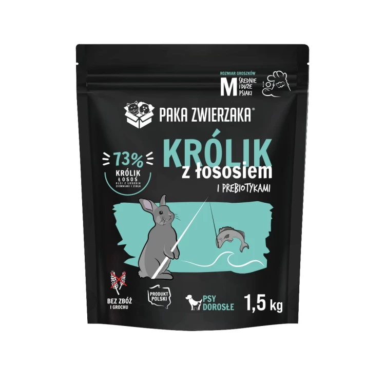 Paka Zwierzaka Karma sucha Królik z łososiem "M" 1,5kg