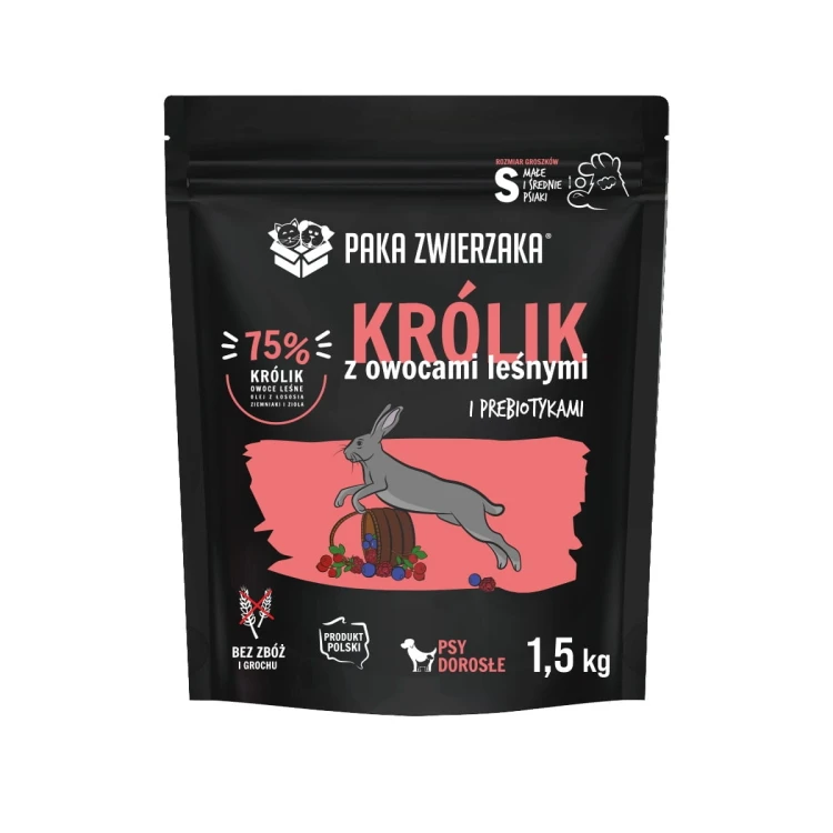 Paka Zwierzaka Karma sucha Królik z owocami leśnymi "S" 1,5kg