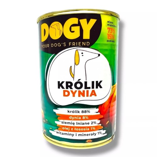 DOGY Karma mokra Królik z Dynią 400g