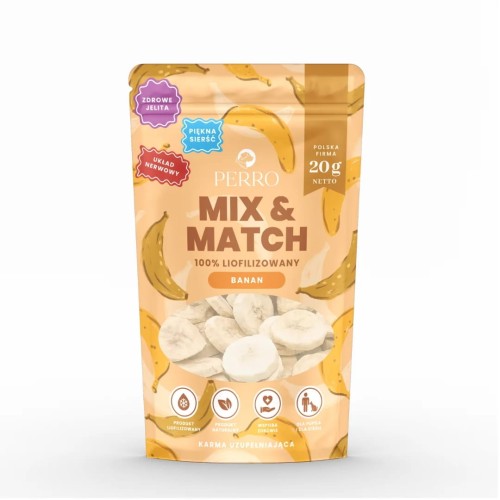PERRO MIX &amp; MATCH Banan Przysmaki liofilizowane 20g Przysmaki dla psa