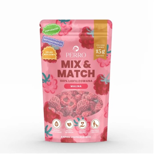PERRO MIX &amp; MATCH Malina Przysmaki liofilizowane 15g Przysmaki dla psa