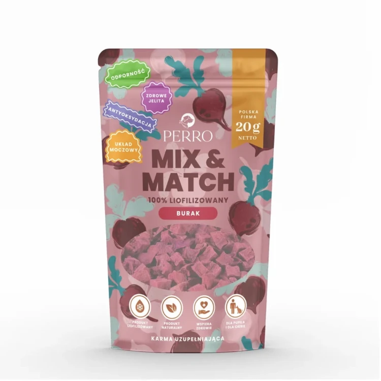 PERRO MIX &amp; MATCH Burak Przysmaki liofilizowane 20g Przysmaki dla psa