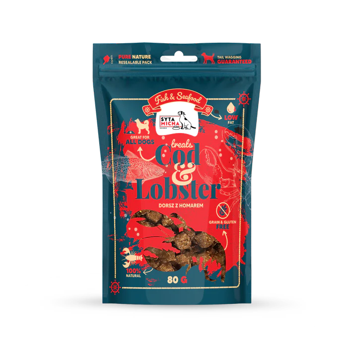Syta Micha Fish &amp; Seafood Przysmaki z homarem dla psa 80g