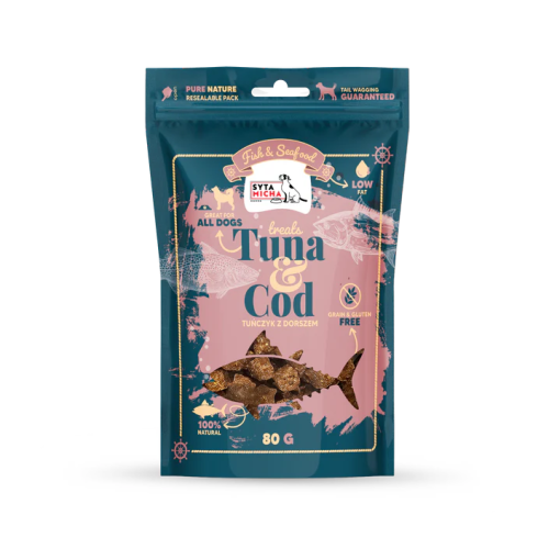 Syta Micha Fish &amp; Seafood Przysmaki z tuńczykiem dla psa 80g