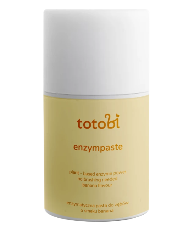TOTOBI Naturalna pasta do zębów mikrobiotyczna z enzymami bez cukru i sorbitolu o smaku banana