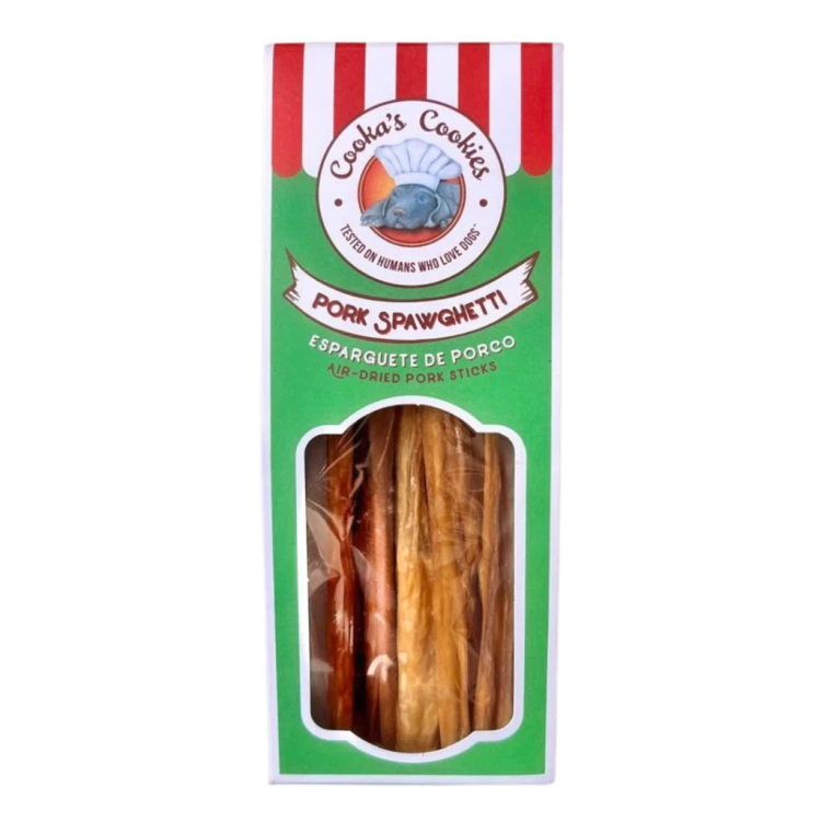 Cooka’s Cookies PORK SPAWGHETTI Suszone Jelita Wieprzowe 60g Przysmaki dla psa