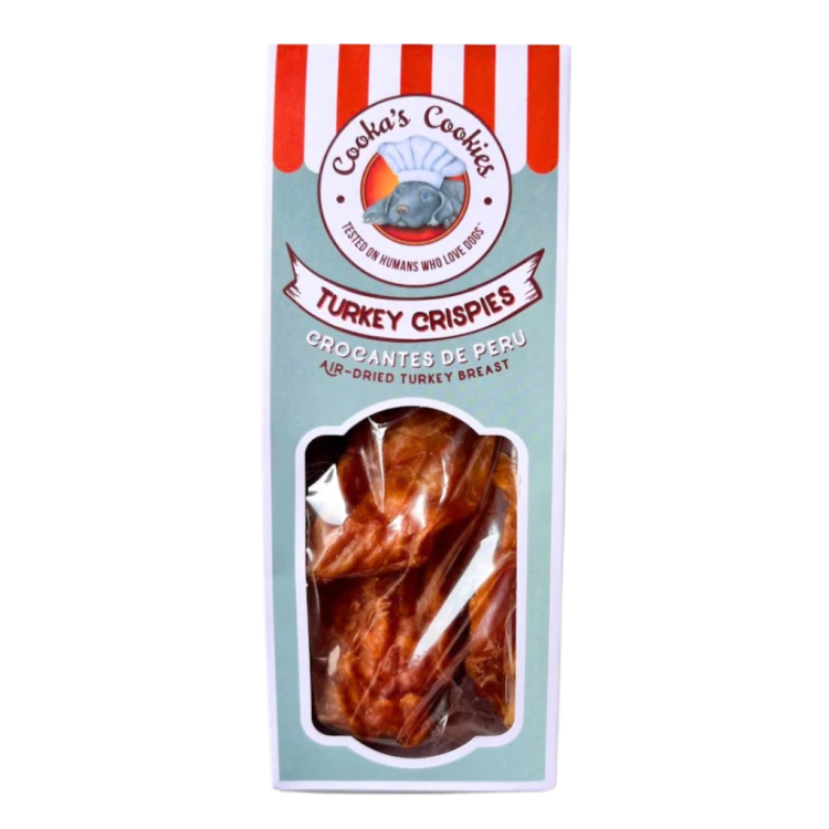 Cooka’s Cookies TURKEY CRISPIES Suszone piersi z indyka 95g Przysmaki dla psa