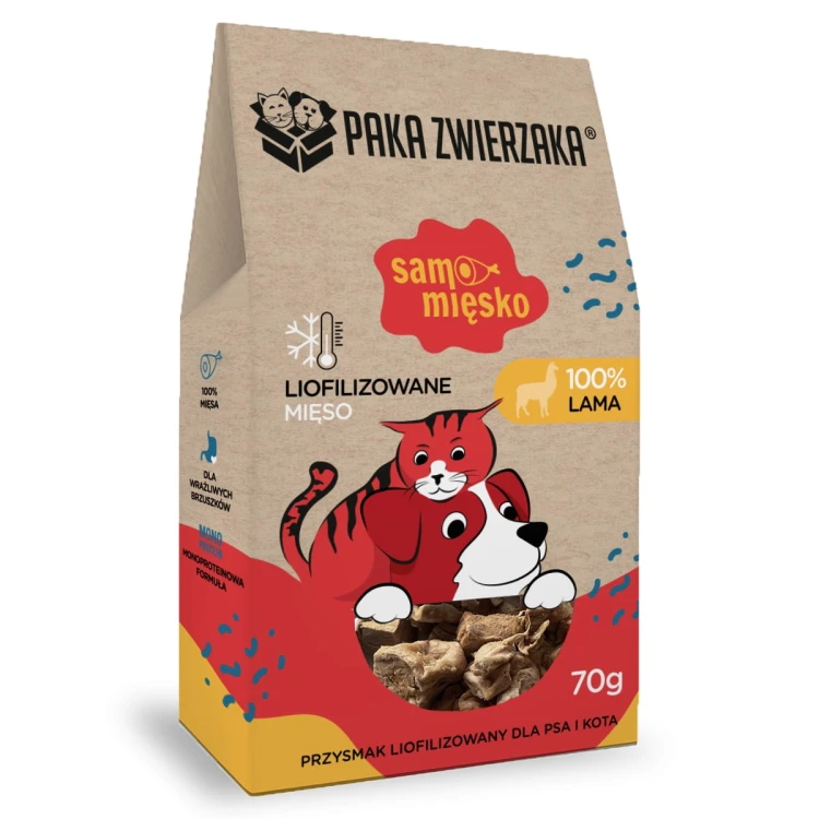 Paka Zwierzaka Przysmak liofilizowany  SAMO MIĘSKO Lama 70g