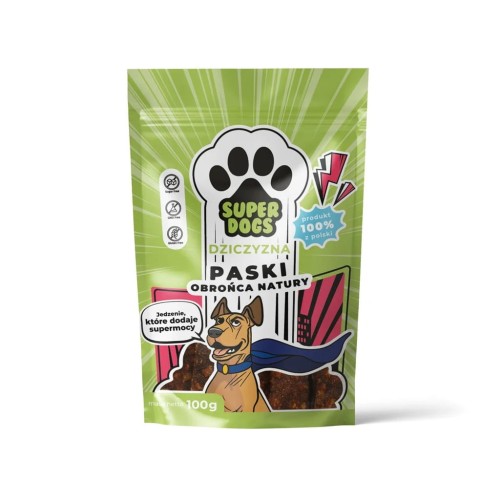 UNISZKI Paski SUPERDOGS Obrońca Natury Dziczyzna Przysmaki dla psa