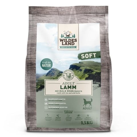 WILDES LAND DOG Soft Lamm - jagnięcina - półwilgotna karma dla psa 1,5kg