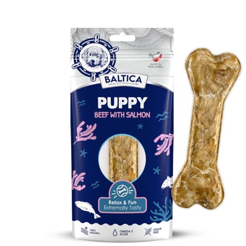 BALTICA Kość Puppy Beef &amp; Salmon 1szt