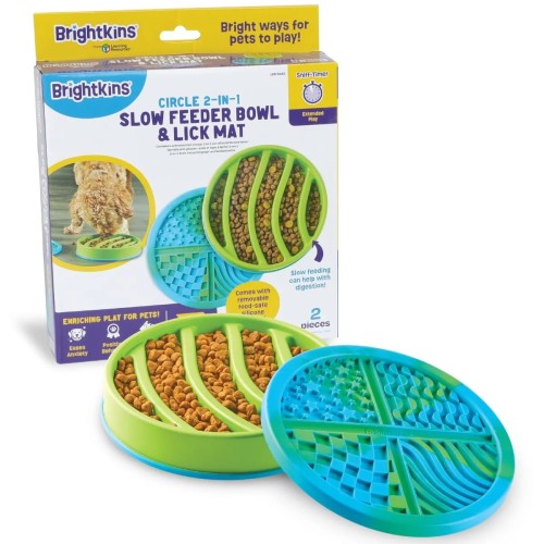 Brightkins Łamigłówka Miska spowalniająca CIRCLE 2-in-1 SLOW FEEDER BOWL &amp; LICK MAT dla psa i kota