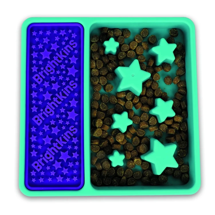 Brightkins Łamigłówka Miska spowalniająca SQUARE 2-in-1 SLOW FEEDER BOWL &amp; LICK MAT dla psa i kota