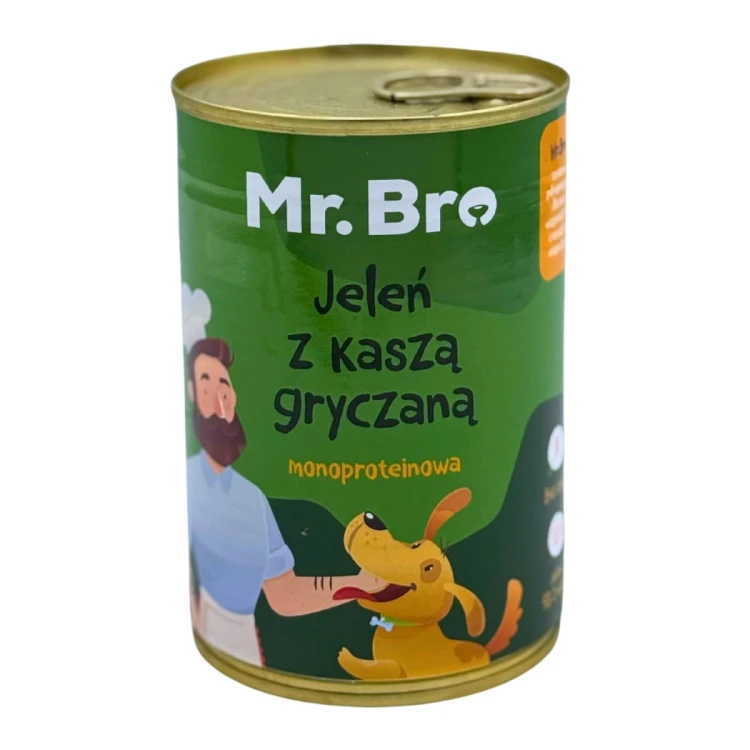 Mr. Bro Jeleń z Kaszą Gryczaną 400g – Monoproteinowa karma mokra dla psa