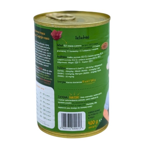 Mr. Bro Jeleń z Kaszą Gryczaną 400g – Monoproteinowa karma mokra dla psa