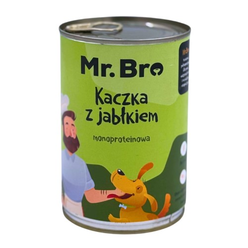 Mr. Bro Kaczka z Jabłkiem 400g – Monoproteinowa karma mokra dla psa