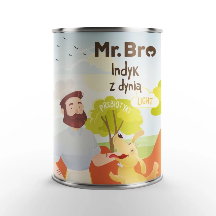 Mr. Bro LIGHT Indyk z Dynią z Prebiotykami 400g karma mokra dla psa