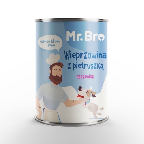 Mr. Bro Wieprzowina z Pietruszką dla Szczeniąt 400g karma mokra dla psa