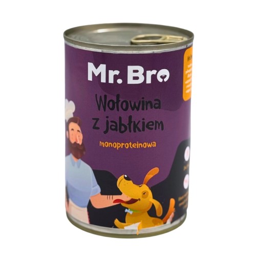 Mr. Bro Wołowina z Jabłkiem 400g – Monoproteinowa karma mokra dla psa