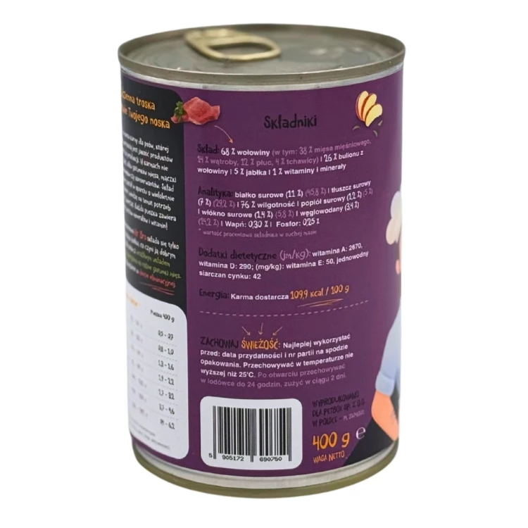Mr. Bro Wołowina z Jabłkiem 400g – Monoproteinowa karma mokra dla psa