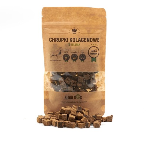 SLOW DOG Chrupki kolagenowe z jelenia 100g Przysmak dla psa