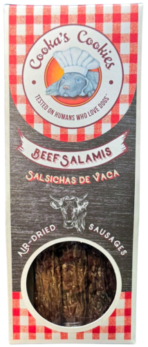 Cooka's Cookies BEEF SALAMIS kiełbaski wołowe 80g Przysmaki dla psa