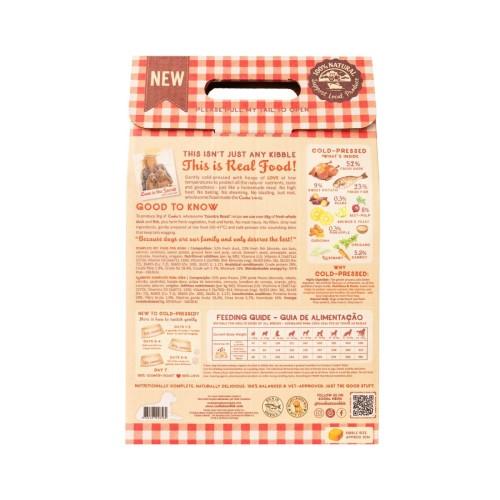 Cooka's Cookies COUNTRY ROAST - Półwilgotna karma dla psa tłoczona na zimno z kaczką i rybą 3kg