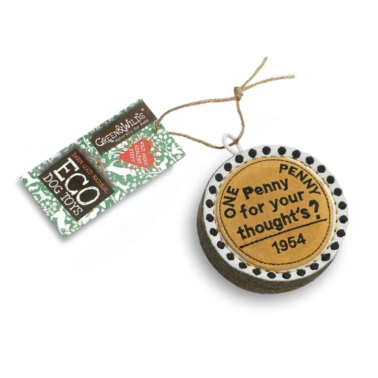 GREEN &amp; WILD'S Penny for your Thoughts (Moneta) zabawka ekologiczna dla psa