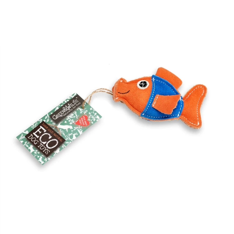 GREEN &amp; WILD'S Goldie the Goldfish (Złota Rybka) zabawka ekologiczna dla psa