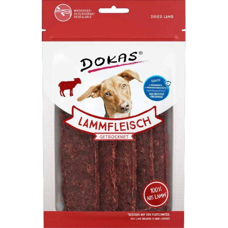 DOKAS Paski z jagnięciny 70g Przysmaki dla psa
