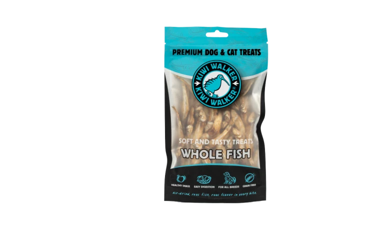 Kiwi Walker 100% CAŁA RYBA Przysmaki suszone powietrzem dla psa i kota 100g