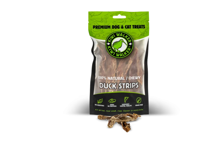 Kiwi Walker 100% KACZKA PASKI Przysmaki suszone powietrzem dla psa i kota 100g