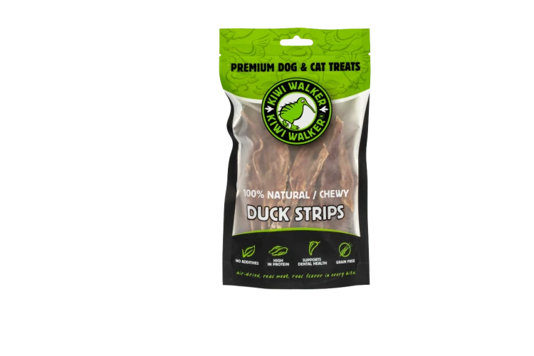 Kiwi Walker 100% KACZKA PASKI Przysmaki suszone powietrzem dla psa i kota 100g