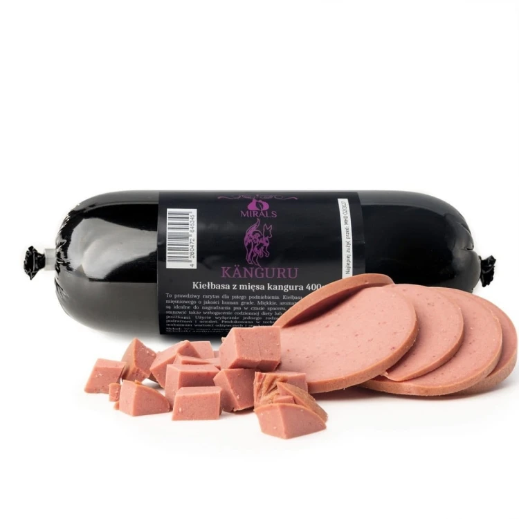 MIRALS Kanguru - kiełbasa z mięsa kangura (400g) przysmak dla psa