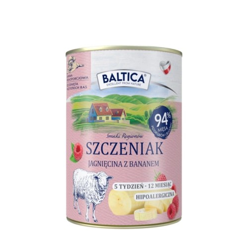 BALTICA Karma mokra dla szczeniąt Jagnięcina z Bananem 400 g